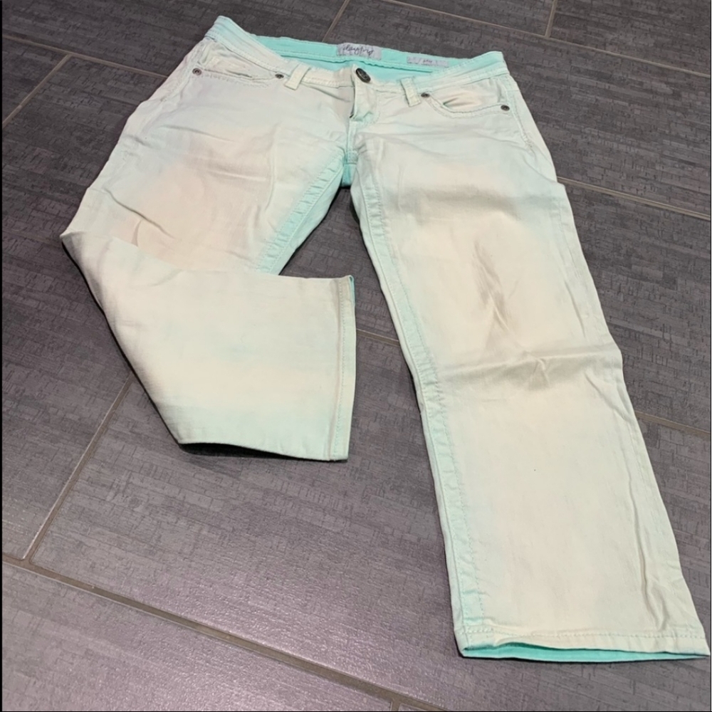 Daytrip mint green cropped jeans